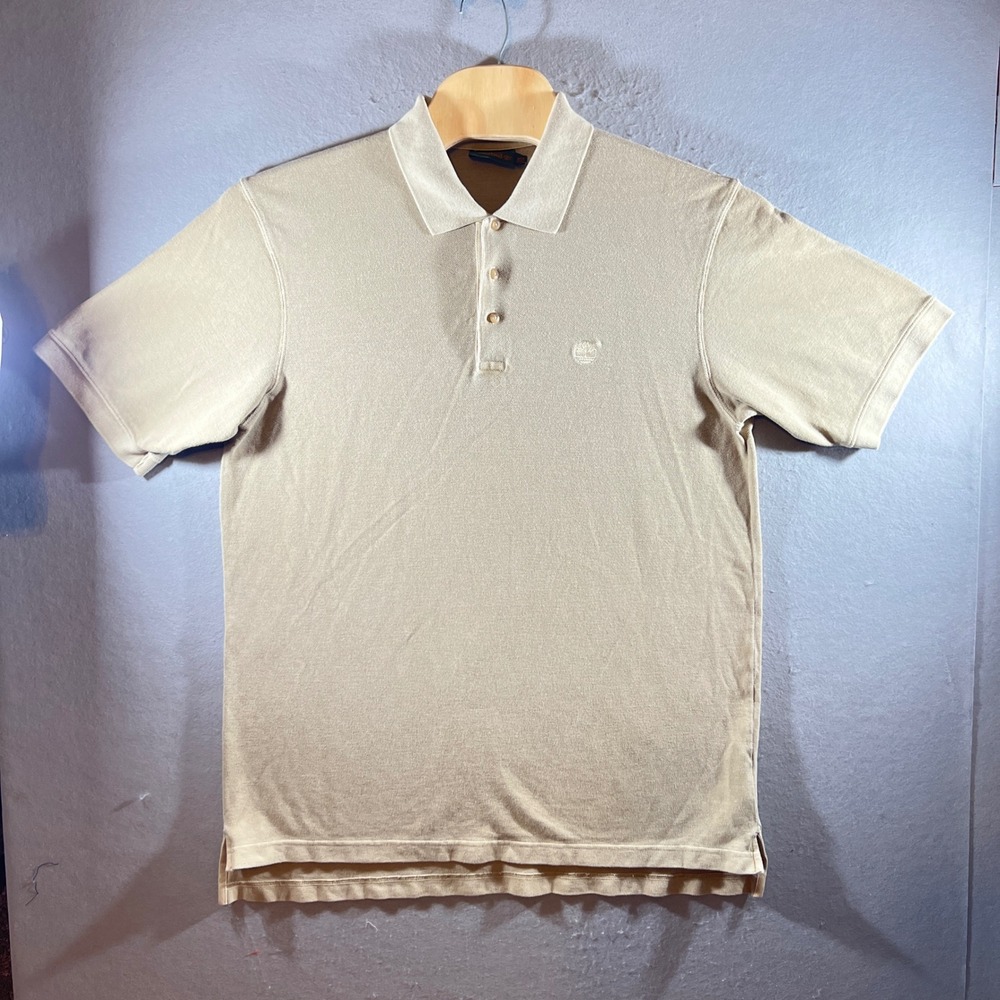 1087‎ | Timberland Organic Cotton Pique Logo Polo Shirt Tan Mens XXL